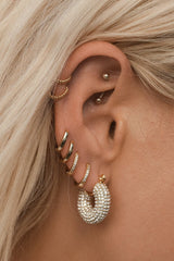 Pave Mini Donut Hoops - Shake Your Bon Bon