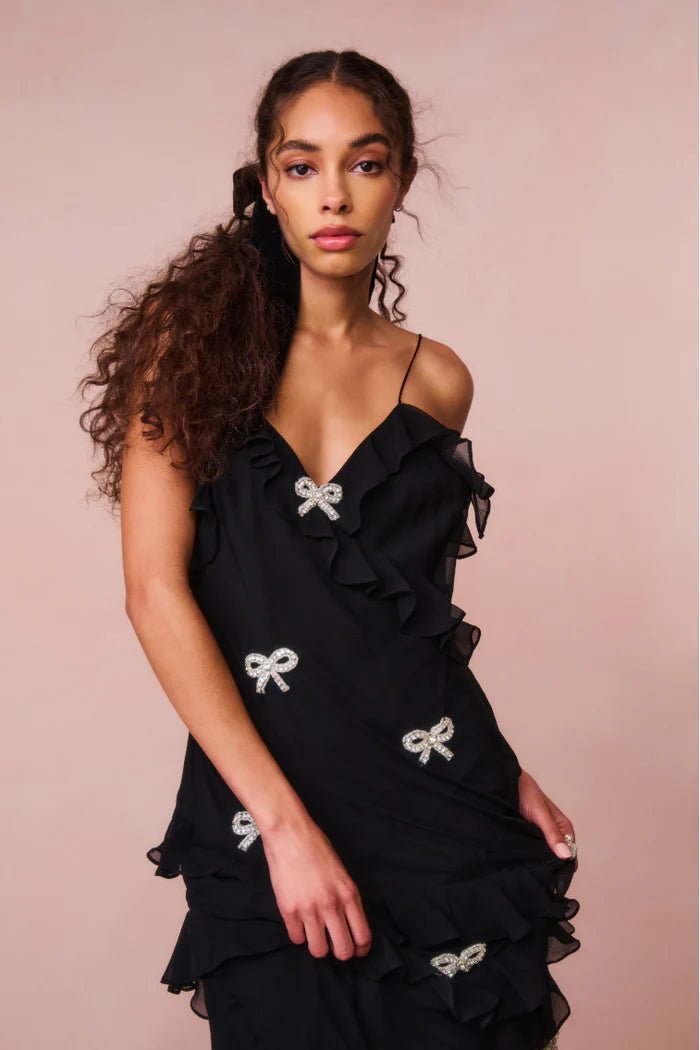 Rialto Crystal Bow-Embellished Maxi Dress ~ Black – Shake Your Bon Bon
