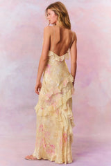 Rialto Floral Chiffon Maxi Dress ~ Yellow Melon - Shake Your Bon Bon