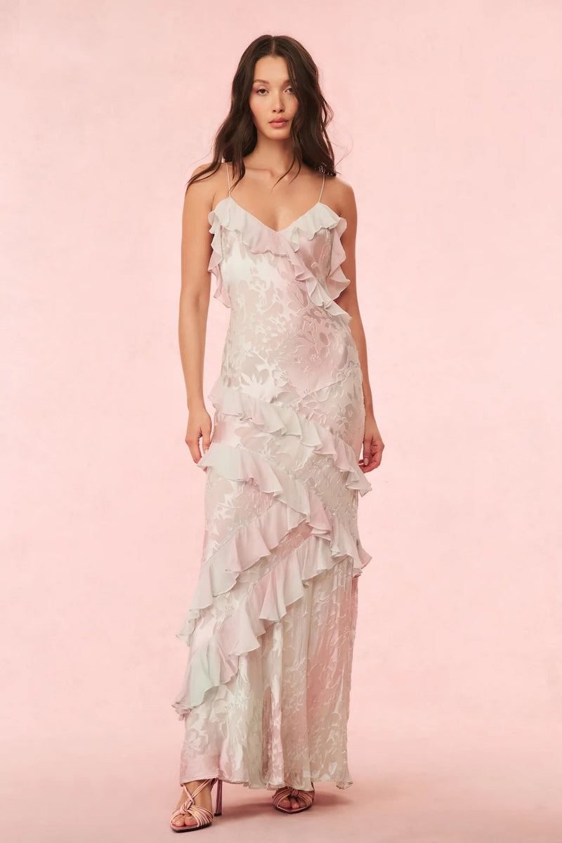 rialto pastel ruffle maxi dress Rialto Pastel Ruffle Maxi Dress