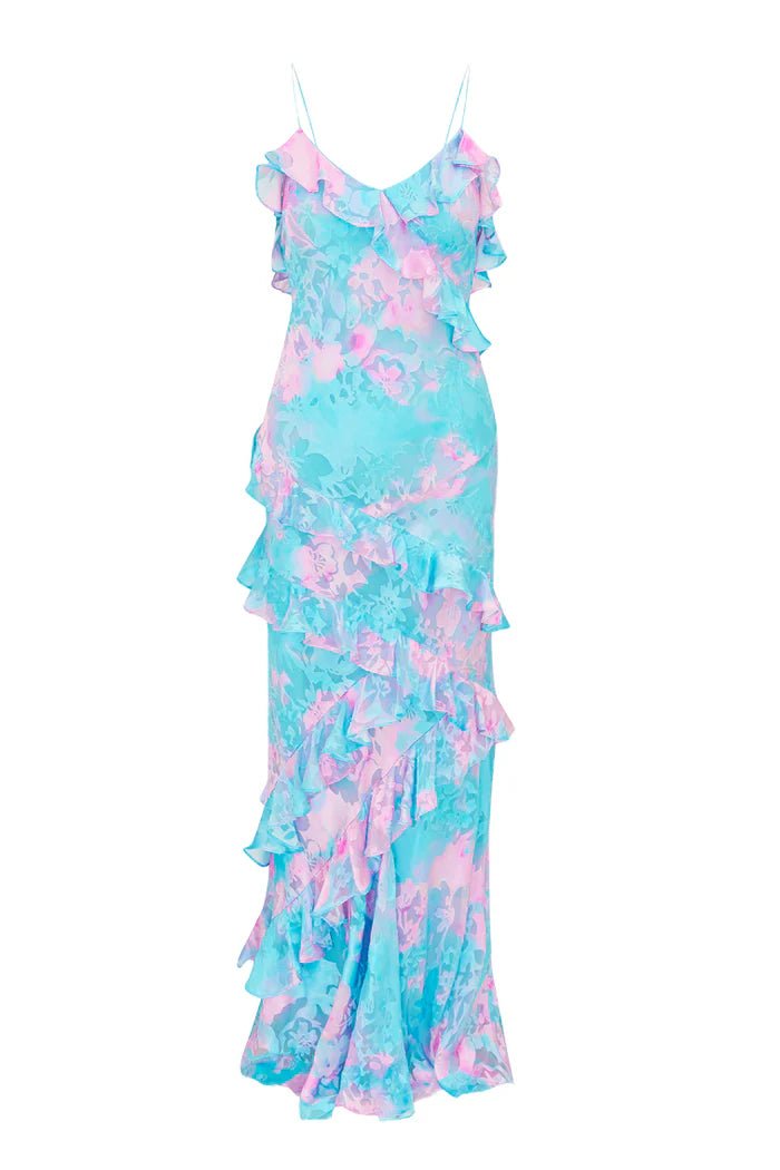 strapless open back dress Rialto Silk-Blend Maxi Dress main image 1