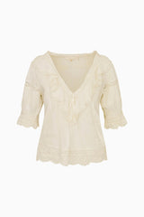 Romilly Cotton Lace Ruffle Blouse ~ Off White - Shake Your Bon Bon