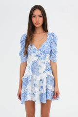 Rosalyn Mini Dress ~ Blue - Shake Your Bon Bon
