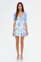 Rosalyn Mini Dress ~ Blue - Shake Your Bon Bon