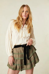 Ruffle Mini Skirt ~ Forest Oak - Shake Your Bon Bon
