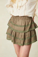 Ruffle Mini Skirt ~ Forest Oak - Shake Your Bon Bon