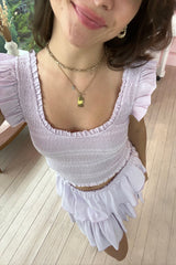 Ruffle Mini Skirt ~ Lilac Bloom - Shake Your Bon Bon