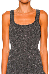 Sarajane Sequin Stretch Knit Mini Dress ~ Black