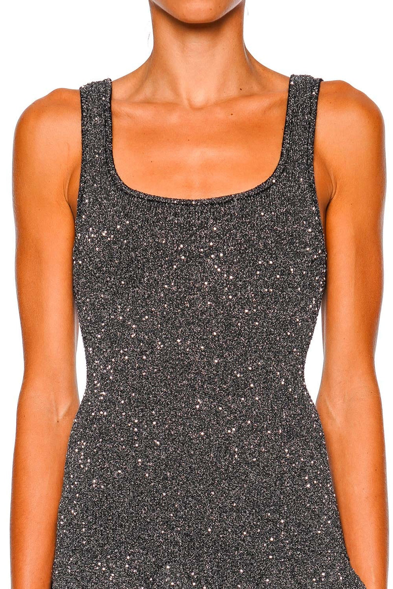 Sarajane Sequin Stretch Knit Mini Dress ~ Black