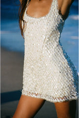 Ciris Shell Bead Mini Dress