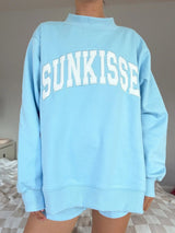 Sunkissed Embroidered Mockneck Sweatshirt ~ Berry Blue - Shake Your Bon Bon