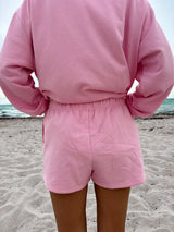 Sunkissed Embroidered Sweat Shorts ~ Lottie Pink - Shake Your Bon Bon