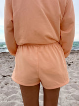 Sunkissed Embroidered Sweat Shorts ~ Papaya Orange - Shake Your Bon Bon
