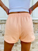 Sunkissed Embroidered Sweat Shorts ~ Papaya Orange - Shake Your Bon Bon