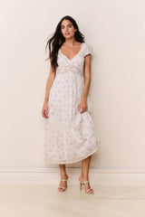 Suvi Floral Cotton Midi Dress ~ Arctic Vanilla - Shake Your Bon Bon