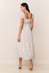 Suvi Floral Cotton Midi Dress ~ Arctic Vanilla - Shake Your Bon Bon