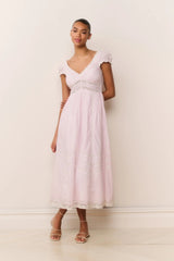 Suvi Pink Cotton Midi Dress ~ Orchid Ice - Shake Your Bon Bon