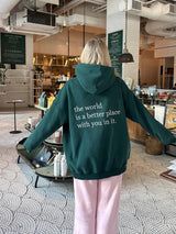 The World is a Better Place Embroidered Hoodie - Shake Your Bon Bon