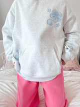 Tropical Embroidered Hoodie ~ Pearl Grey - Shake Your Bon Bon