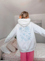 Tropical Embroidered Hoodie ~ Pearl Grey - Shake Your Bon Bon