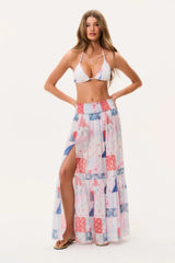 Umber Patchwork Print Maxi Skirt ~ Blueberry Sundae - Shake Your Bon Bon