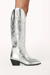 Urson Western Boot ~ Silver Metallic - Shake Your Bon Bon