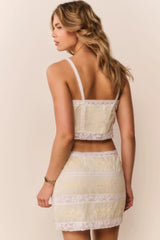 Valerian Cotton Victorian Mini Skirt ~ Lemon Icing - Shake Your Bon Bon
