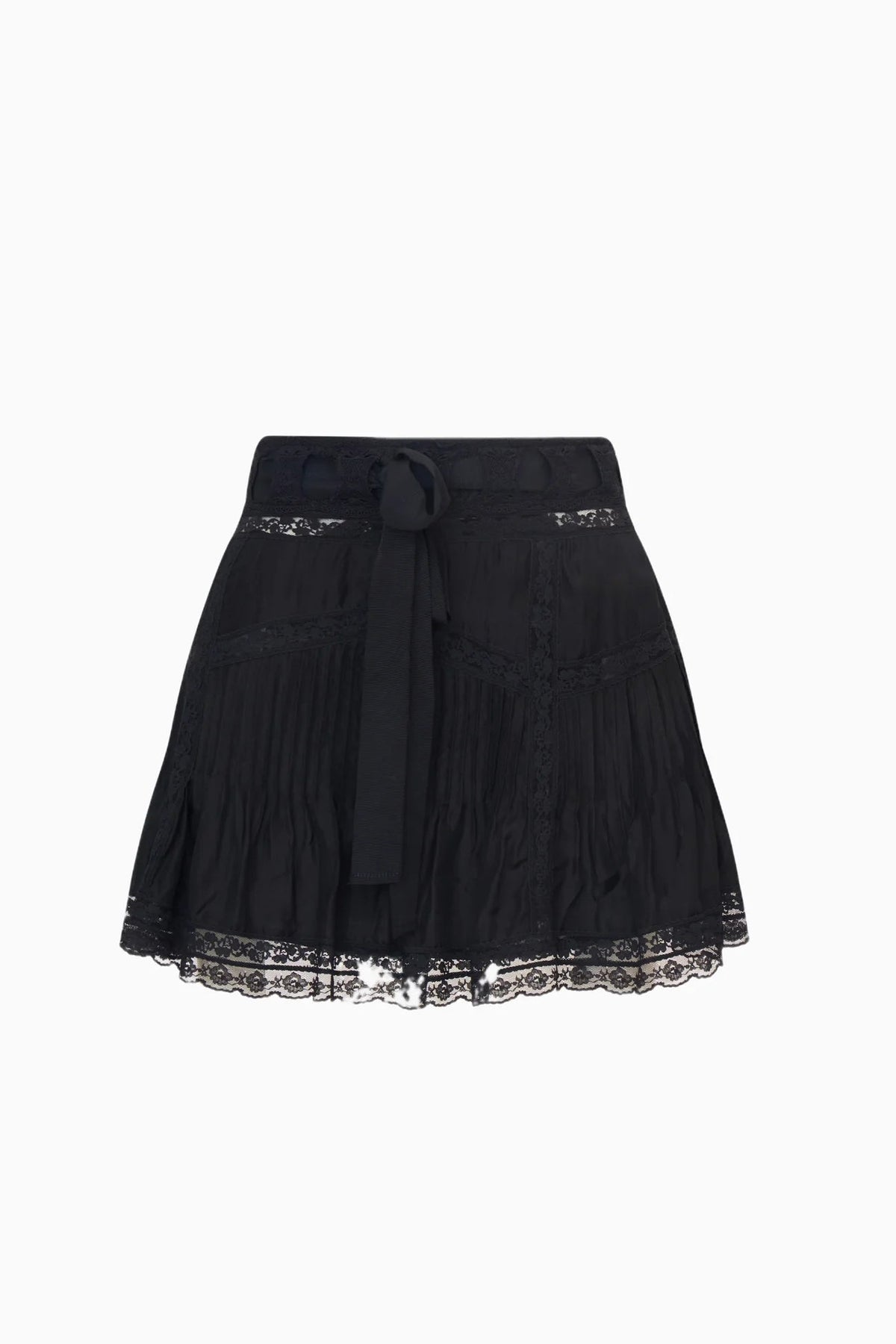 Willia Silk Lace-Detailed Mini Skirt ~ Black – Shake Your Bon Bon