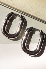 XL Chain Link Hoops ~ Silver - Shake Your Bon Bon