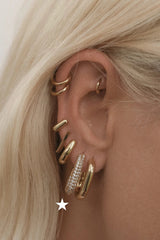 XL Pave Chain Link Hoops ~ Gold - Shake Your Bon Bon