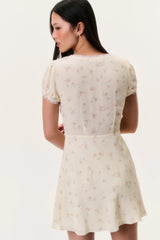 Yasmin Floral Lace-Trimmed Mini Dress ~ Lemon Haze - Shake Your Bon Bon
