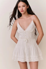 Zirelle Cotton Victorian Mini Dress ~ White - Shake Your Bon Bon