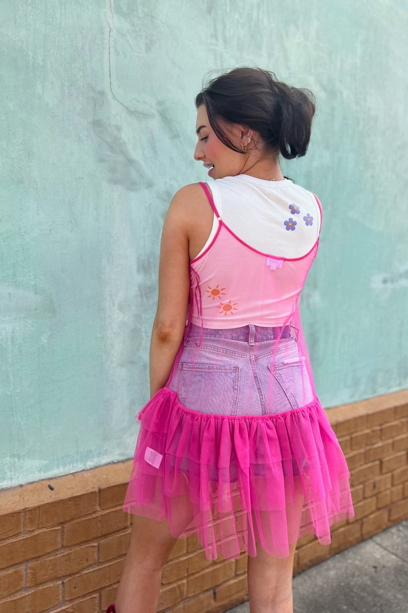 Tulle Cool Mesh Mini ~ Hot Pink