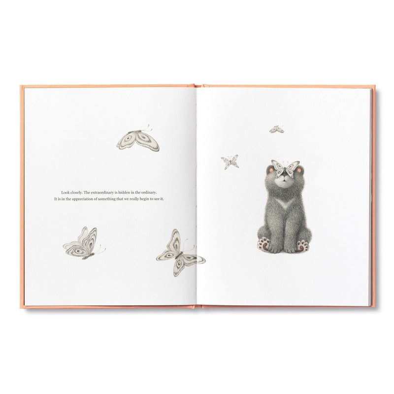 The book’s alluring artwork and uplifting life lessons shine light on how gratitude brightens our lives Adorable pen and pencil illustrations will evoke childlike wonder for readers of all ages Features a debossed hardcover and dust jacket Size:6.625″ W x 8.25″H Page Count: 48 pages