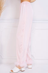 It doesn't get much better than our Sleepin' In Satin Fur Trimmed Lounge Pants! With their lightweight satin fabric, elastic waistband and wide leg design complete with fur trim, these are guaranteed to be your new favorite pajama pants. We won't even blame you if you wear them out on the town, because they are THAT good! Complete the set with our Sleepin' In Satin Fur Trimmed Button Down.