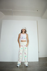 Country Roads Relaxed Cotton Jean ~ Cream Multi