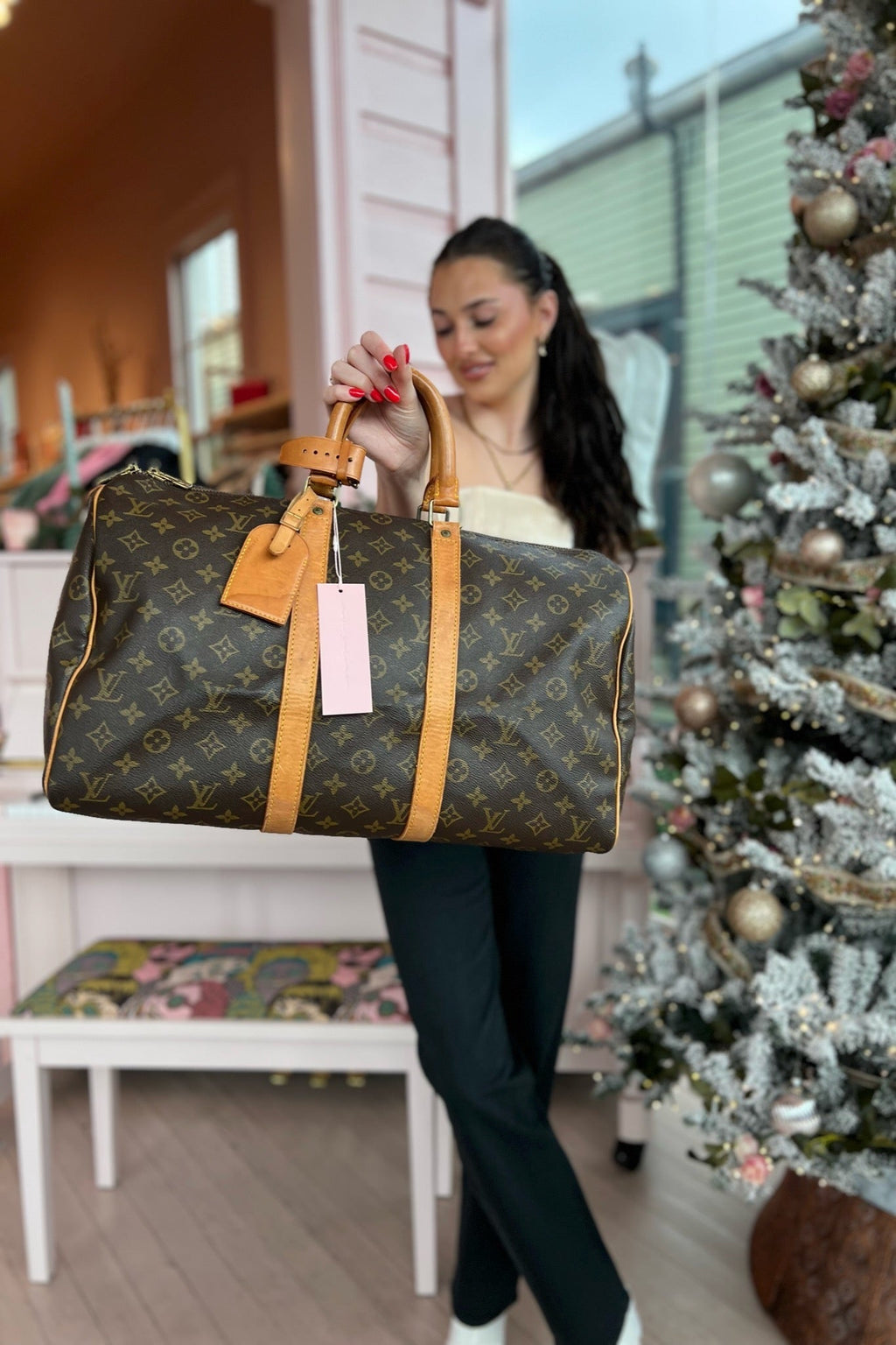 LOUIS VUITTON AUTHENTIC MONOGRAM GAME ON BANDOULIERE KEEPALL 45