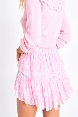 Ruffle Mini Skirt ~ Rose Patch