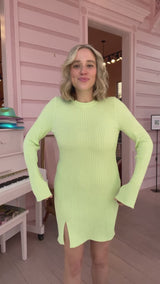 Slice of Lime Ribbed Knit Mini