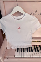 It's the Little Things Ribbed Baby Tee ~ Snowball