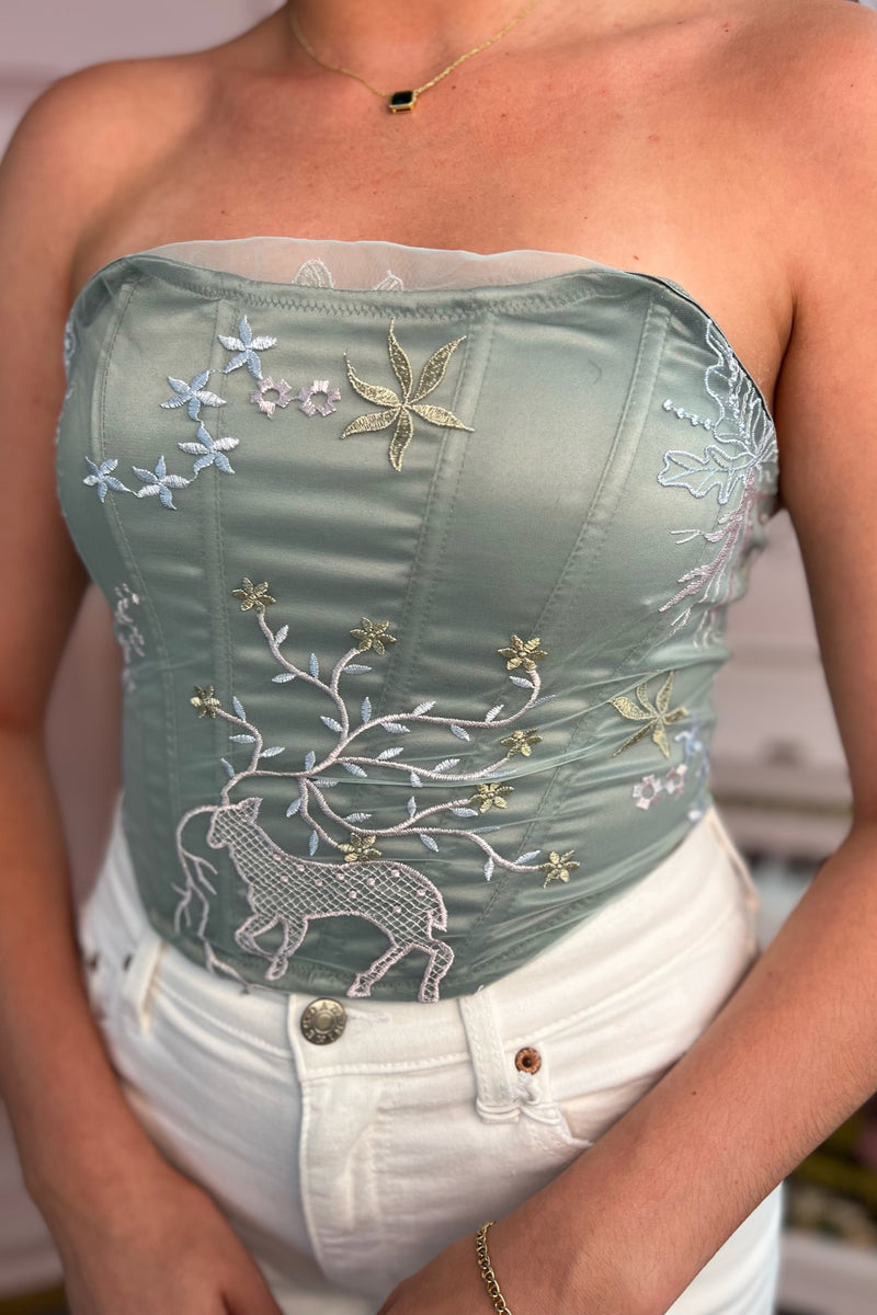 Under the Sea Embroidered Corset Top