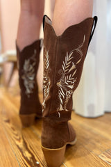 An instant team-favorite, our Floral Festival Western Boot will have you channeling all of the free-spirit, fun-loving vibes that all your favorite festivals are filled with! A classic Western boot with an intricate floral embroidery featured in lightweight, durable suede. The perfect floral and feminine touch to any denim or sundress.