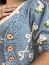 Malibu Crop Cardigan ~ Periwinkle Orchard