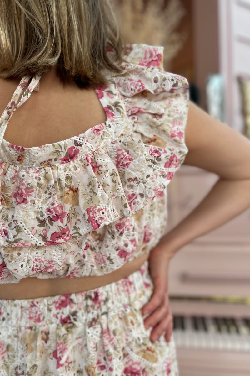 Met my Match Top ~ Ivory Multi