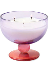 Three wick magic!  These food-safe goblets are absolutely stunning! Once you burn down the delicious candle, you can use these as wine glasses, dessert bowls, trinket trays... the options are endless.  *In Store Pickup Only* Sweet: floral and perfumed, delicate with rich base notes Each measures 4.25"l x 4.25"w x 3.75"h.