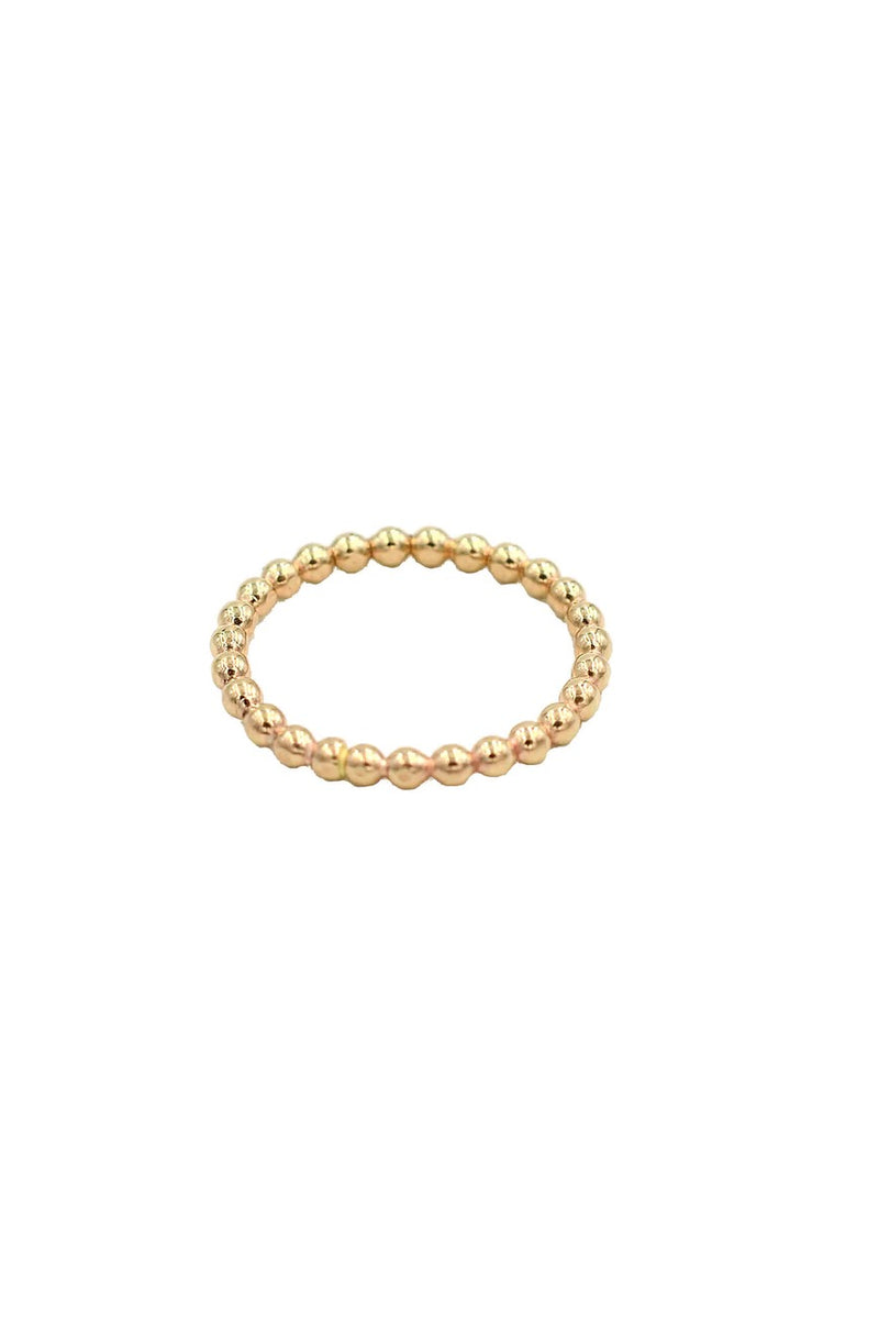 Introducing the bolder version to our most-loved Orb ring, this gem features a thick band with a beaded detail. Stack a couple for extra edge, or seamlessly layer it in with your other favorites!  Gold Filled Handmade in Costa Mesa, CA.