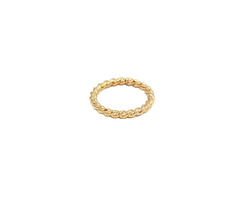 Our bold rope ring is almost too stunning to resist ~ we won't blame you if you get a couple to stack! Featuring a classic rope design, this statement ring adds a touch of glam to your everyday jewelry assortment. Rope Stack Ring. Gold Filled Handmade in Costa Mesa, CA.