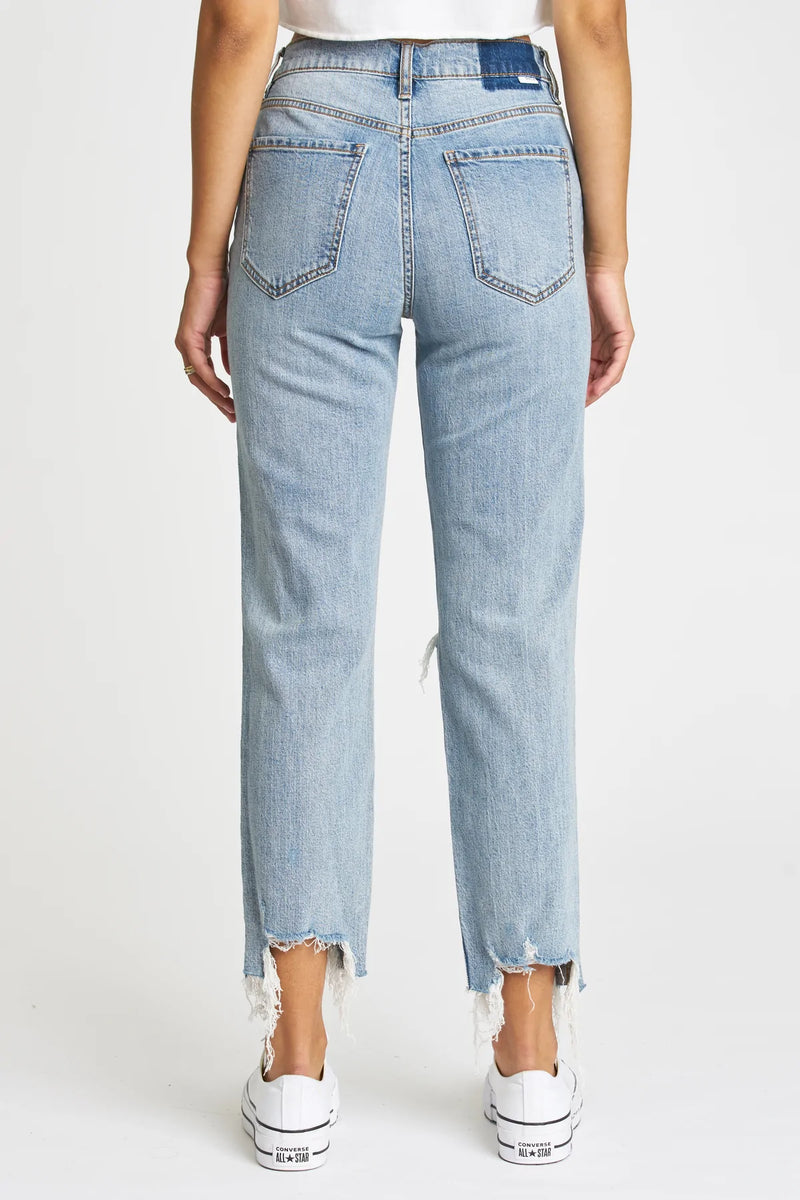 Real eyes, realize, real lies. Better be straight. The Straight Up is a high rise straight leg jean made using our 11.25oz ToughLove denim. It makes every pair look like an authentic vintage score -- it's mostly rigid but yields to your body in all the right ways where you need it to. Made partially of organic cotton, leaving you and the earth feeling brand new.