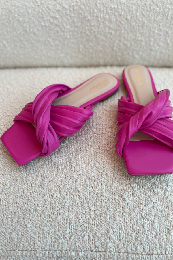 Aptly named... our Electric Slide Flats will have you and the whole town buzzing with their perfectly on trend neon pop of color! These bright beauties feature a comfort sole and scrunchy straps that guarantee you're effortlessly comfortable.