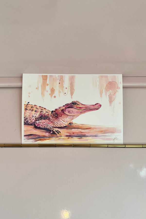 Pink Alligator 5" x 7" Lyla Clayre Print